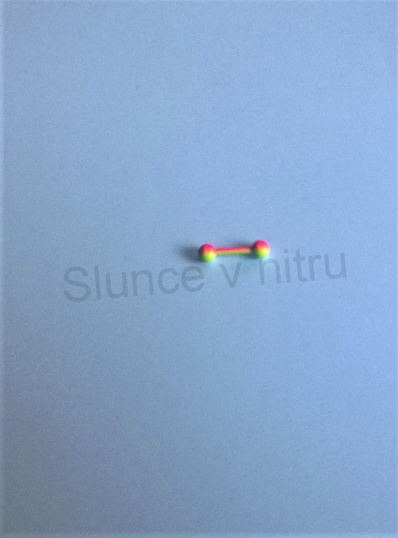 Piercing z chirurgické oceli tyčka s kuličkami barevný 12 mm (BB274)