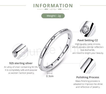 Postříbřený prsten se zirkony (BE130)