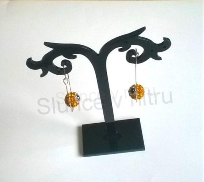 Stříbrné náušnice kruhy Swarovski korálek modré (BB278)