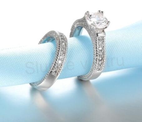 Snubní prsteny se zirkony velikost 51 (BE136)