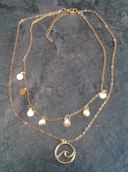 Vícevrstvíý náhrdelník s ozdobami (BD219)