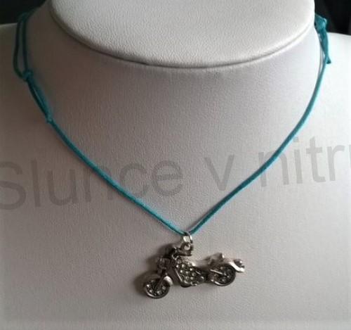 Provázkový náhrdelník přívěšek motorky (BD35)