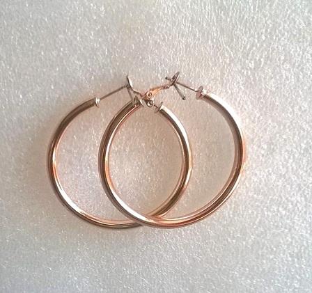 Růžové náušnice kruhy z chirurgické oceli (BB285)