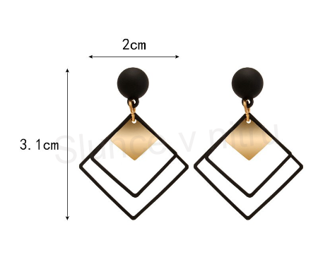 Geometrické puzetové náušnice – moderní design (BB291)