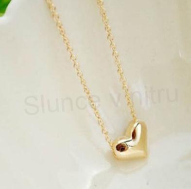 Náhrdelník s ozdobou srdíčko pozlacený (BD224)