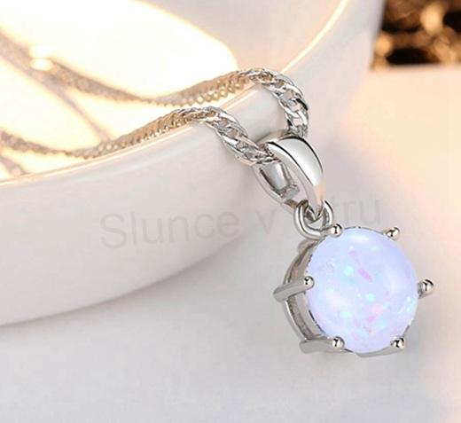 Postříbřená opálová souprava šperků (BS38) 