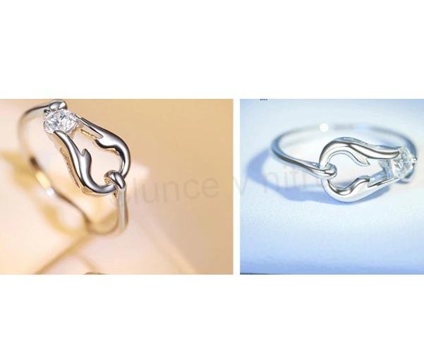 Postříbřený otevřený prsten znamení zvěrokruhu rak (BP152)