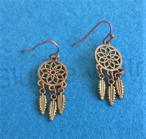 Etnické náušnice Bohemia lapač snů (BB297)