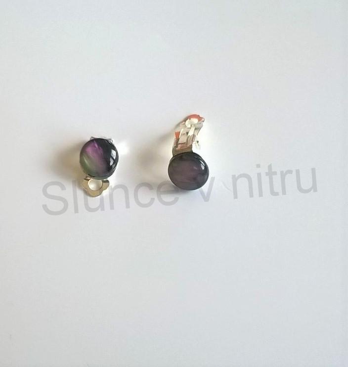 Náušnice klipsy se syntetickým opálem 20 x 10 mm (BB310)