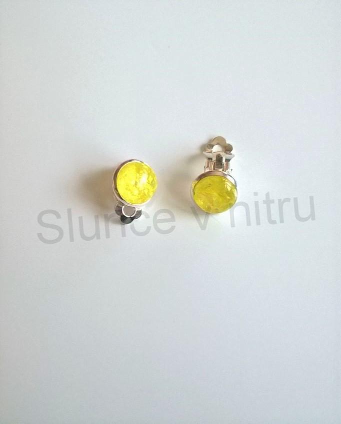 Náušnice klipsy se syntetickým opálem (BB311)