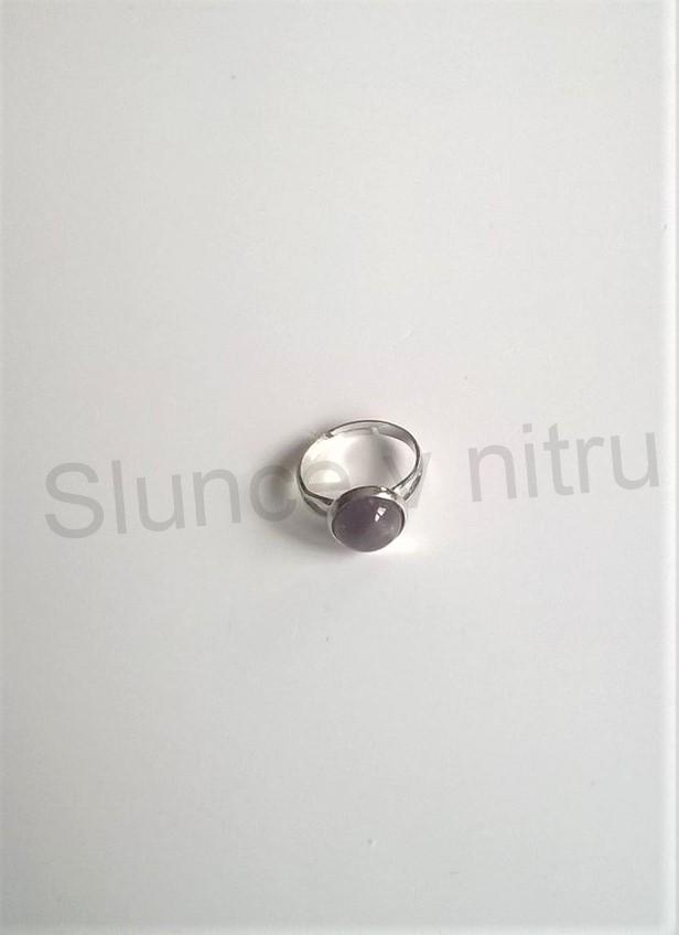 Nastavitelný stříbrný minerální prsten Ametyst 10 x 10 mm (X240)