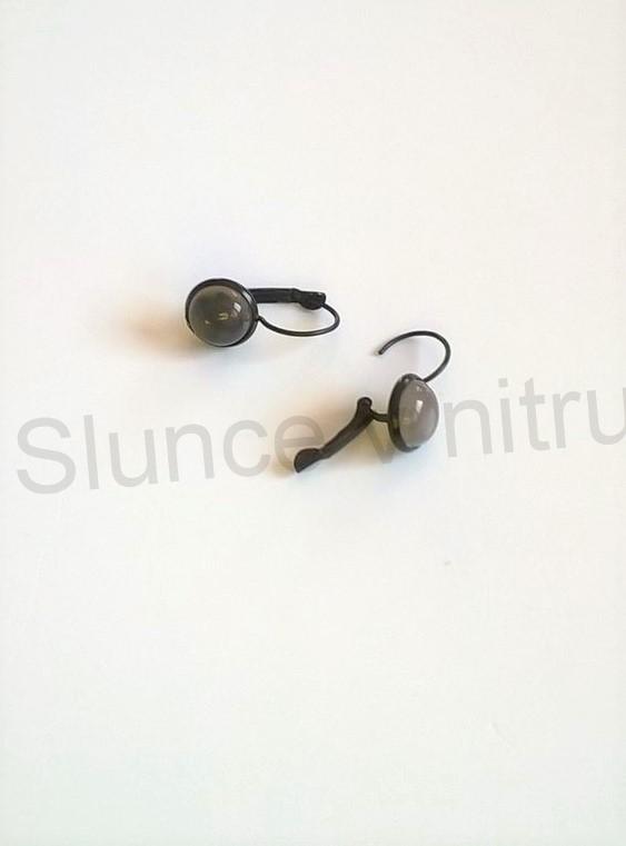 Minerální černé Achátové náušnice 10 x 10 mm (X243)