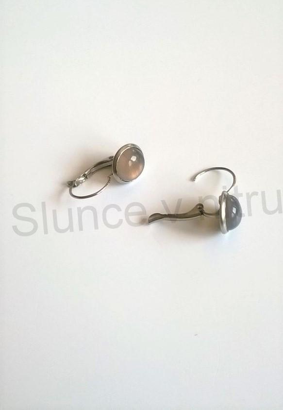 Minerální stříbrné achátové náušnice 10 x 10 mm (X246)