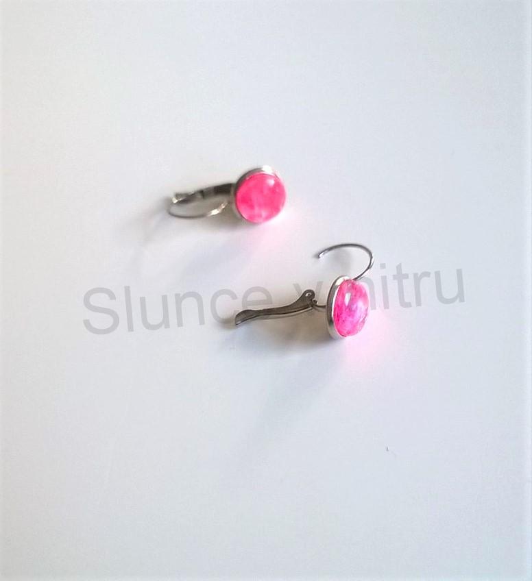 Stříbrné náušnice ze syntetického opálu (BB313)