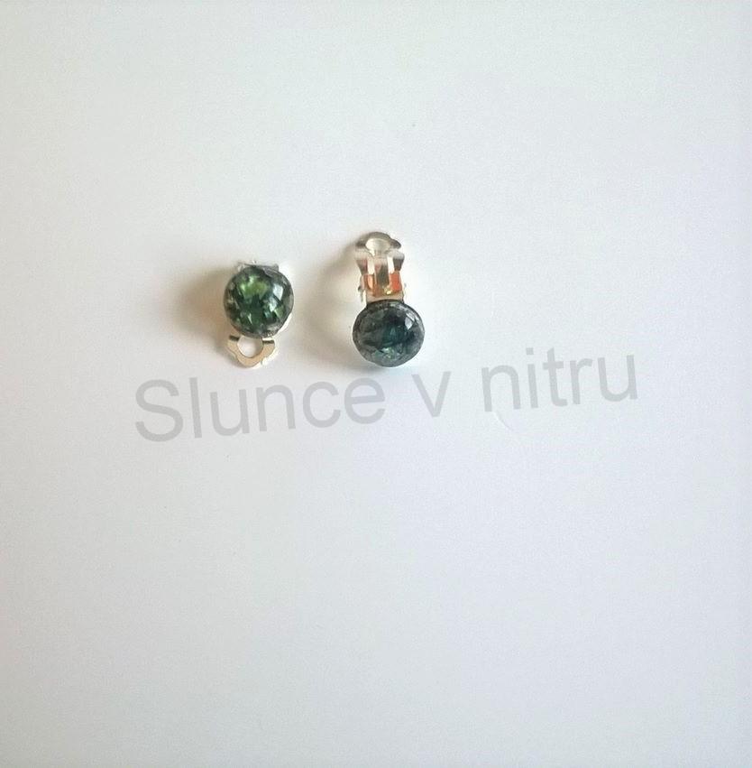 Náušnice klipsy se syntetickým opálem (BB324)