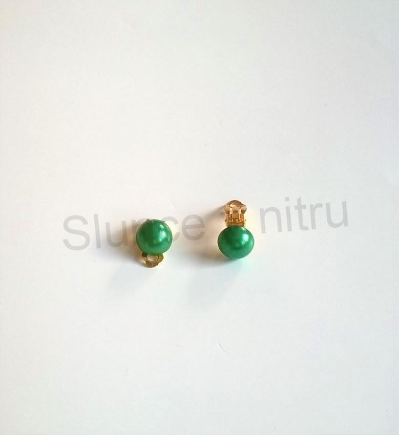 Náušnice klipsy s perleťovou perlou 10 x 20 mm (BB331)