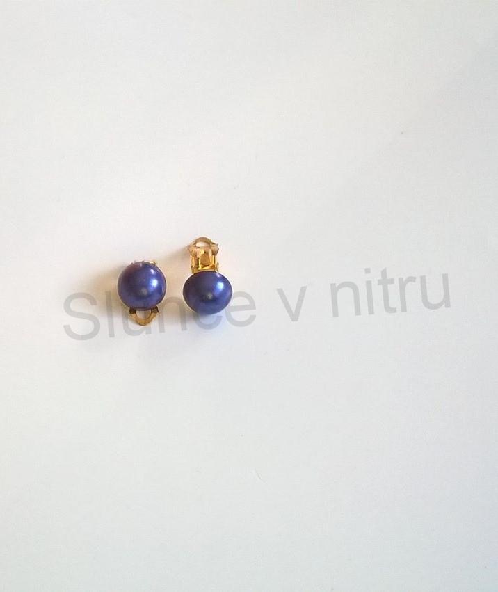 Náušnice klipsy s perleťovou perlou 10 x 20 mm (BB332)