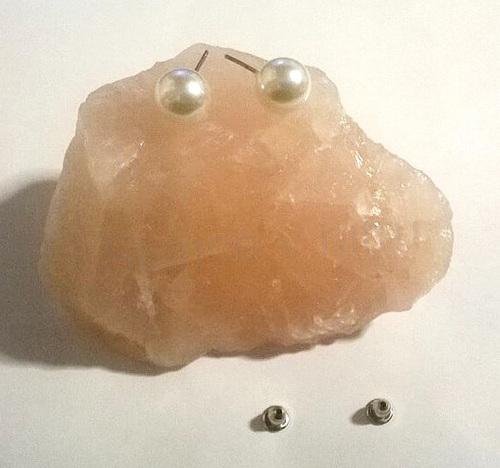 Puzetové náušnice s perličkami AB – více barev, 10 × 20 mm (BB350)