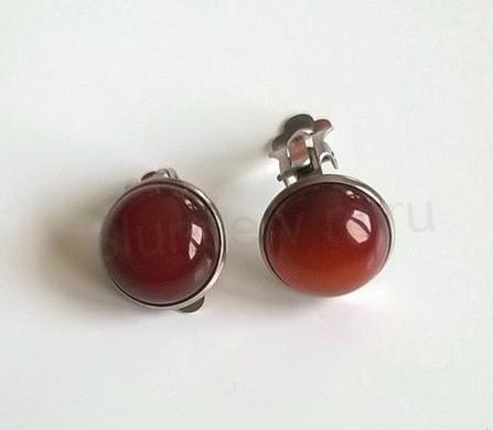 Minerální náušnice klipsy s karneolem 22,1 x 17,5 mm (X261)