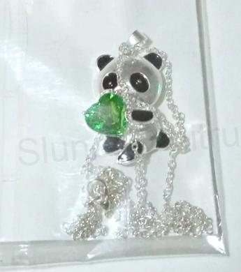 Postříbřený náhrdelník s přívěskem medvídek se zirkonem (BD231)