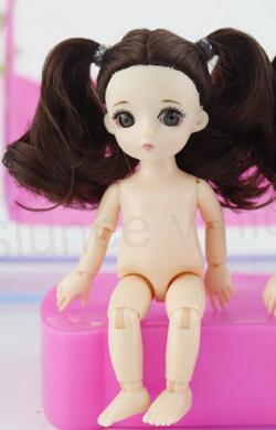 Pohyblivá panenka Doll 16 cm s dlouhými vlasy (D212)