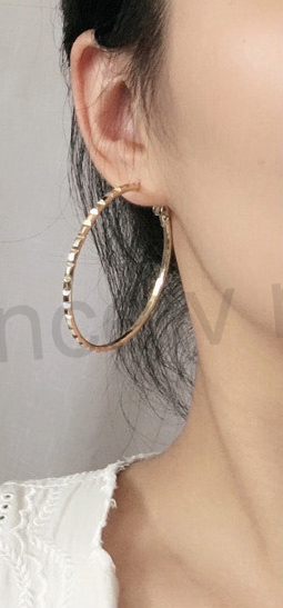 Postříbřené, pozlacené náušnice Kruhy z chirurgické oceli (BB79)