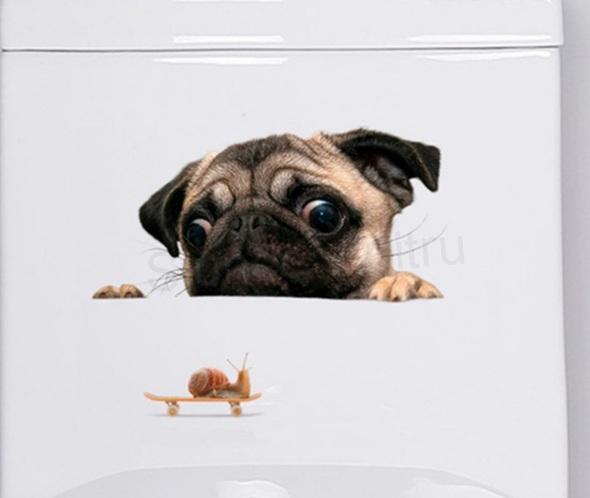 3D Samolepící dekorace roztomilé štěně (E188)