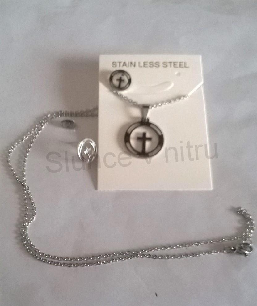 Souprava šperků z chirurgické oceli kříž (BS56)