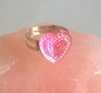 Nastavitelný dětský prsten srdce růžový (BP119)