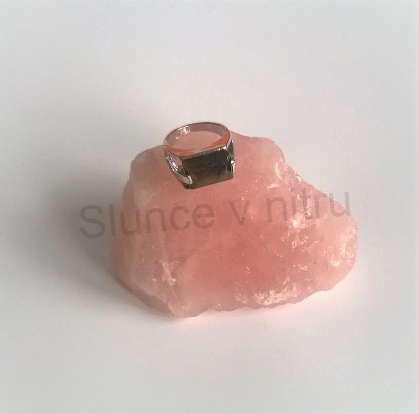 Minerální prsten s tygřím okem postříbřeno (X286)