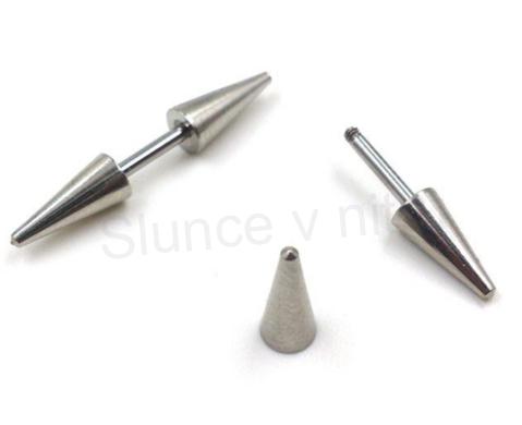 Náušnice z nerezové oceli kužel více barev (BB402)