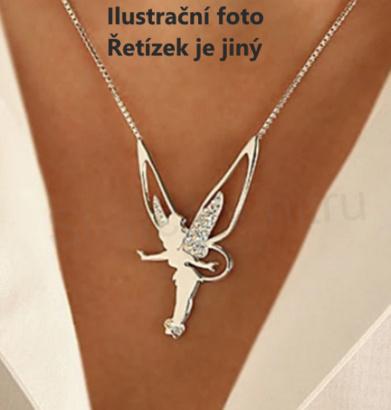 Řetízkový náhrdelník Anděl, víla se zirkonem (BD244)