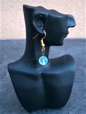 Minerální pozlacené náušnice Měsiční kámen (X316)