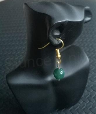 Minerální pozlacené náušnice Achátové fazetované 8,2 x 8,2 mm (X324)