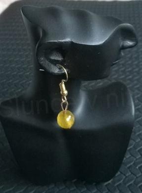 Minerální pozlacené náušnice Achátové fazetované 8,2 x 8,2 mm (X341)