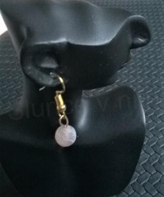 Minerální pozlacené náušnice Achátové Dračí 8 x 8 mm (X345)