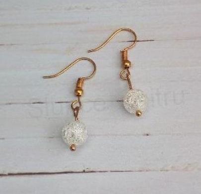 Minerální pozlacené náušnice Křišťálové Práskané (X346)