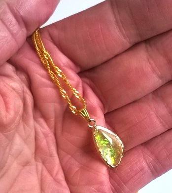 Opálový náhrdelník pozlacený 50 cm (X347)