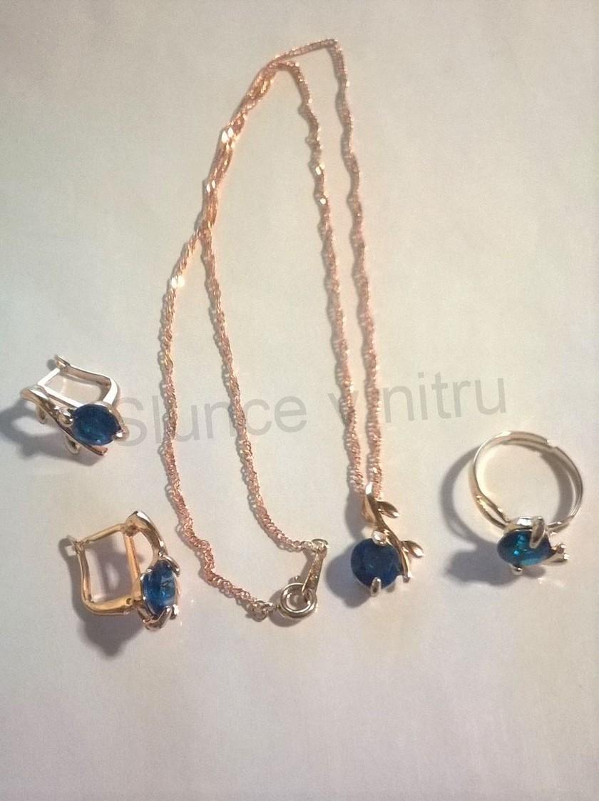 Pozlacená souprava šperků s Křišťály Větvička (BS79)