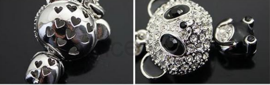 Náhrdelník z chirurgické oceli medvídek se zirkony (BD254)