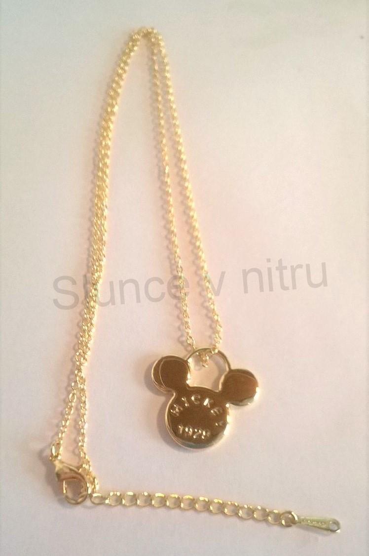 Pozlacený náhrdelník z chirurgické oceli Micky Mouse (BD255)