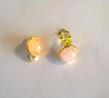 Minerální náušnice klipsy s Růženínem 16,4 x 10 mm (X410)