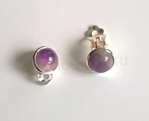 Minerální náušnice klipsy s Ametystem 10 x 10 mm (X412)