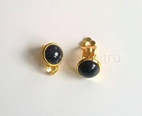 Minerální náušnice klipsy s Aventurínem 10 x 10 mm (X414)