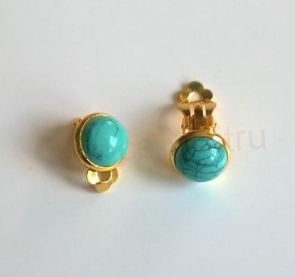 Minerální náušnice klipsy s tyrkenitem 16,4 x 13,4 mm (X416)