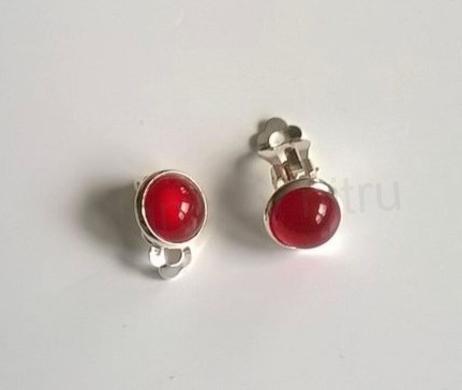 Minerální náušnice klipsy s Karneolem 16,4 x 13,4 mm (X418)