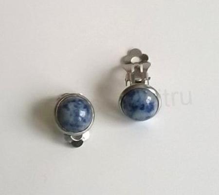 Minerální náušnice klipsy Sodalit 16,4 x 13,4 mm (X420)
