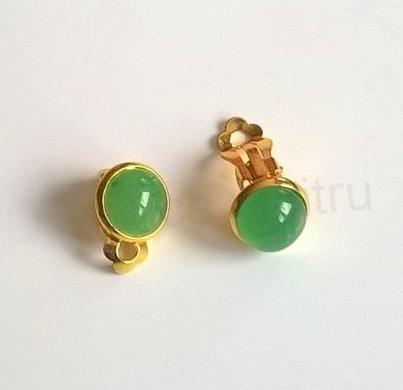 Minerální náušnice klipsy s Aventurínem 10 x 10 mm (X422)