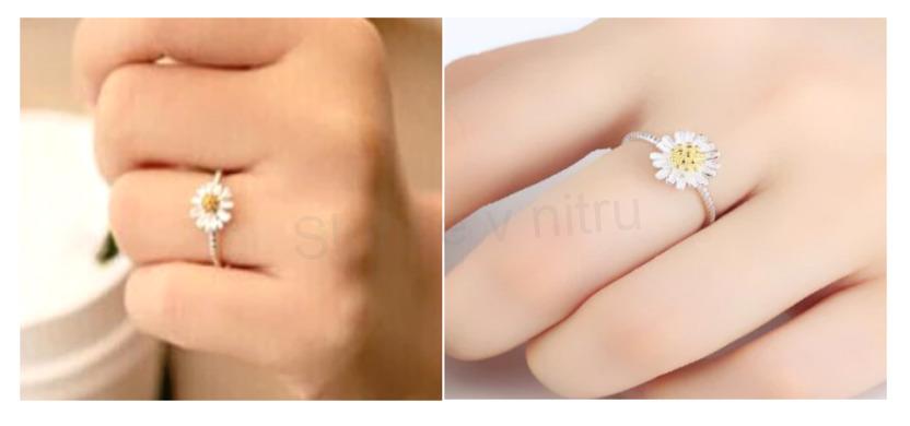 Nastavitelný postříbřený prsten Sedmikráska (BE158)