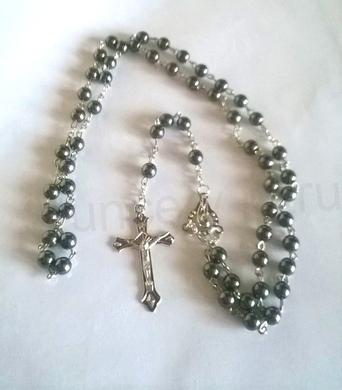 Náhrdelník Růženec s hematovými korálky (BD264)